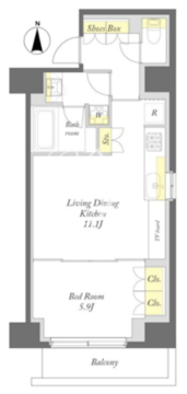 プライムメゾン日本橋馬喰町 601 間取り図