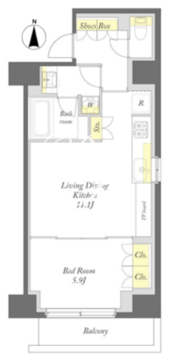 プライムメゾン日本橋馬喰町 701 間取り図