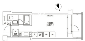 カスタリア市ヶ谷 204 間取り図