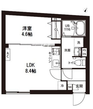 レピュア曙橋駅前レジデンス 101 間取り図