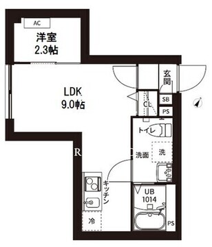 レピュア曙橋駅前レジデンス 402 間取り図