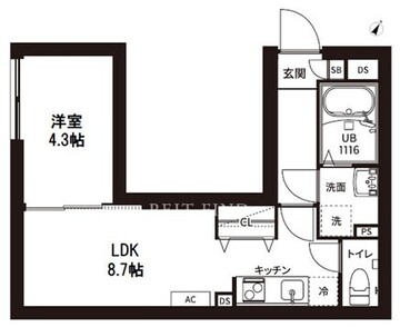 レピュア曙橋駅前レジデンス 103 間取り図