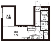 レピュア曙橋駅前レジデンス 203 間取り図