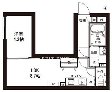 レピュア曙橋駅前レジデンス 203 間取り図