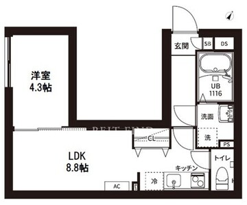 レピュア曙橋駅前レジデンス 303 間取り図