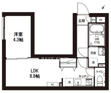 レピュア曙橋駅前レジデンス 403 間取り図