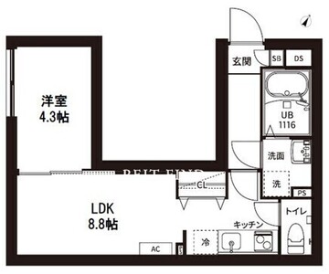 レピュア曙橋駅前レジデンス 503 間取り図