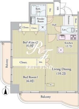 センテニアルタワー 1602 間取り図