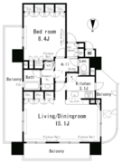 パークアクシス四谷ステージ 1401 間取り図