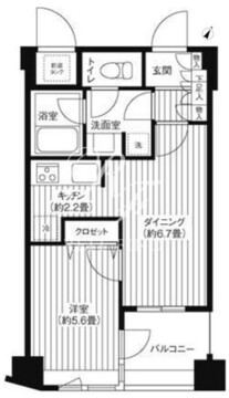 コスモリード新宿余丁町 504 間取り図