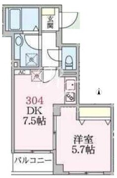 アローマ王子本町 304 間取り図