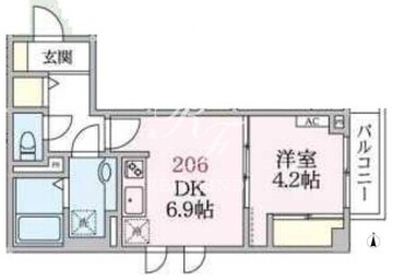 アローマ王子本町 206 間取り図
