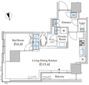 ベルファース芝浦タワー 608 間取り図