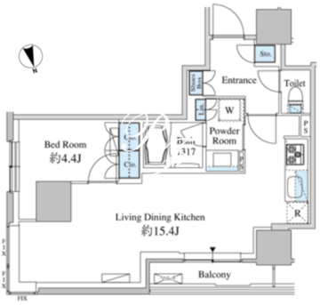 ベルファース芝浦タワー 608 間取り図
