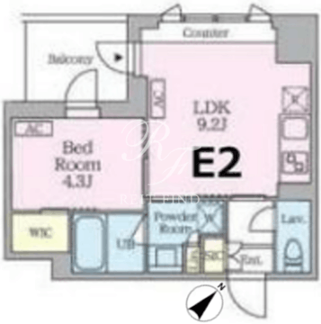 クレストコート旗の台 206 間取り図