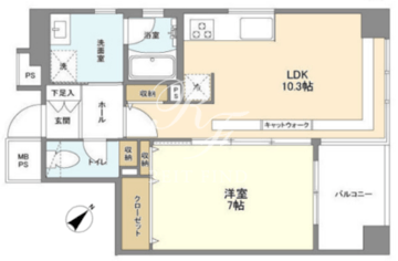 コスモリード日本橋水天宮 201 間取り図