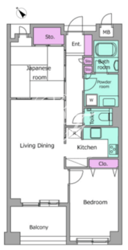 レジディア学芸大学 206 間取り図
