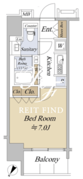 アクシルコート日本橋本町 304 間取り図