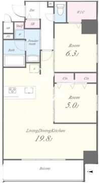 グランクレイエル両国 601 間取り図