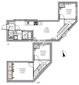 ブランコート中野新橋 102 間取り図