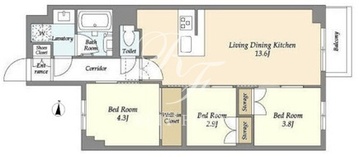 アジールコート練馬中村橋 416 間取り図