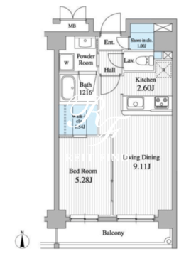 グランジュエ本所 504 間取り図