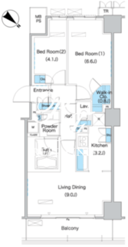 パークアクシス豊洲 412 間取り図