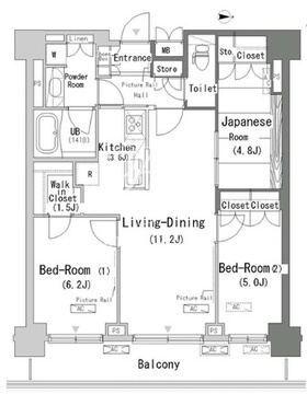 パークアクシス辰巳ステージ 1318 間取り図