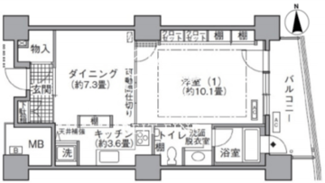 アクティ汐留 3102 間取り図