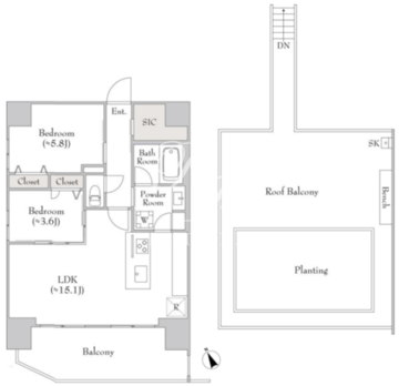 ルミーク門前仲町 1001 間取り図