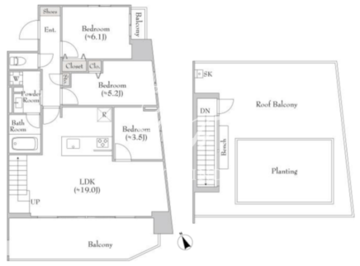 ルミーク門前仲町 1002 間取り図