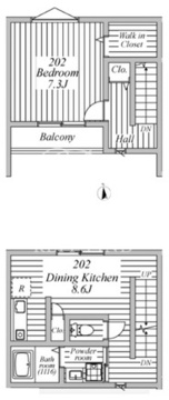 プラスアーバン千歳船橋 202 間取り図