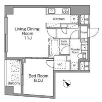 レジディア恵比寿南 205 間取り図