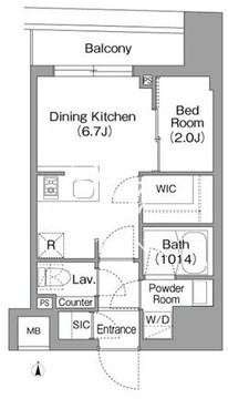 コンフォリア・リヴ八丁堀 604 間取り図
