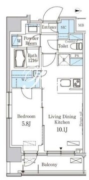 パークアクシス東高円寺 201 間取り図