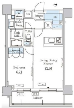 パークアクシス東高円寺 611 間取り図