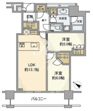 ブリリアザタワー東京八重洲アベニュー 3階59.80㎡ 間取り図