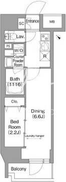 コンフォリア・リヴ茅場町 301 間取り図