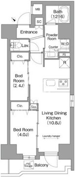 コンフォリア・リヴ茅場町 303 間取り図