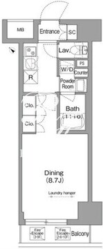 コンフォリア・リヴ茅場町 502 間取り図
