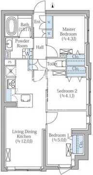 コンポジット新宿三丁目 501 間取り図