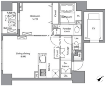 レジディア神田岩本町 1401 間取り図