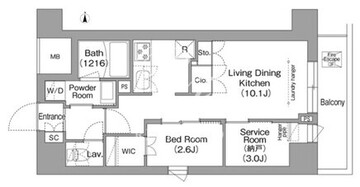 コンフォリア・リヴ南品川 201 間取り図