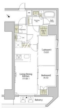 ザ・パークハビオ江古田 607 間取り図