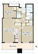 パークタワー目黒 1805 間取り図
