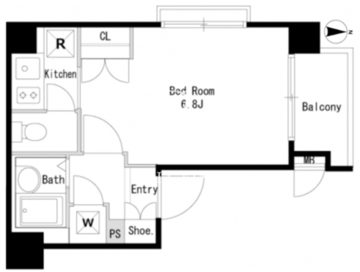 ラサンテ広尾 801 間取り図