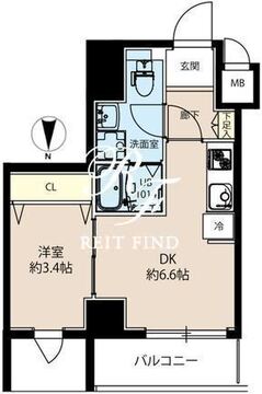 LUNIQ亀戸 702 間取り図