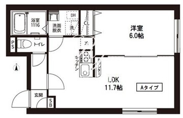 レピュア菊川駅前レジデンス 201 間取り図