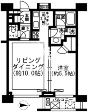 レジディア新宿イースト2 902 間取り図
