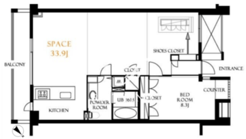 レジディア北新宿 205 間取り図